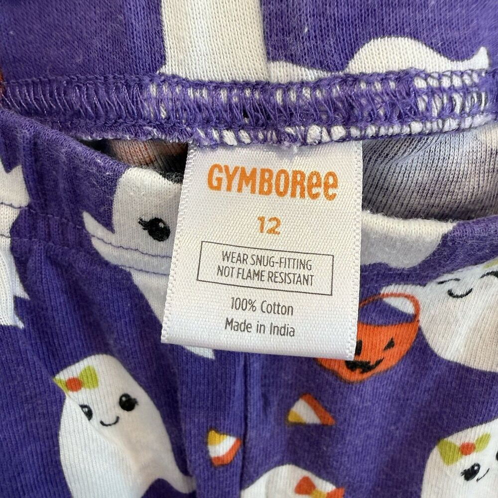 Gymboree Girls Sz 12 Pajama Set Purple Gymmies Ghost Long Sleeve Halloween Bows - Picture 5 of 5